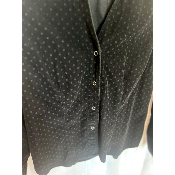 Harve' Benard Womens Snap Down Corduroy Shirt Size M Grunge Casual Preppy Black - Picture 3 of 15
